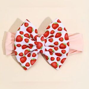 Red and White Strawberry Hair Bow Accessory